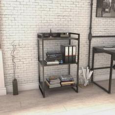 Estante para Livros Industrial 104cmx60cm 3 Prateleiras Kuadra