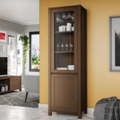 Cristaleira Madeira Maciça Primavera Madeiramadeira Marrom