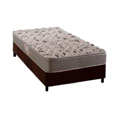 Cama Box Solteiro: Colchão Espuma Herval Ag65 Fort + Base Crc Suede Brown(88X188)