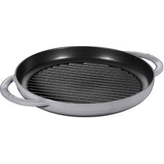 Grelha Redonda com Alça, Ferro Fundido, Cinza Grafite, 26 cm, STAUB