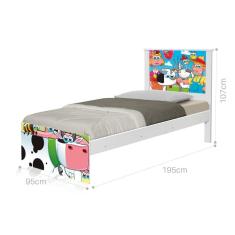 Cama Solteiro Fazendinha Feliz com Colchão