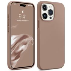 AOTESIER Capa compatível com iPhone 15 Pro Max, [proteção militar à prova de choque] Capa de telefone de silicone antiarranhões com forro de microfibra macia, capa amortecedora flexível, 17 cm, marrom