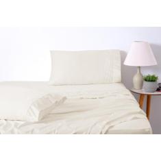 Lençol Queen 4 peças Percal 400 Fios 100% Algodão - Out Casa, PALHA