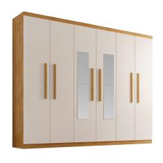 Guarda-Roupa Solteiro com Espelho Malibu 6 pt 2 gv Imbuia e Off White