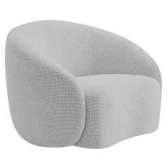 Kit Sofá 3 Lugares 200cm E Poltrona Orgânica Luxo Recepção Amore Linho Cor Cinza Claro