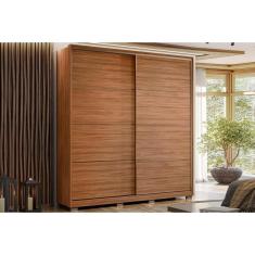 Guarda Roupa 2 Portas De Correr E 3 Gavetas C- Pés Belga Flex Nogueira-nogueira Ou Preto - Demóbile