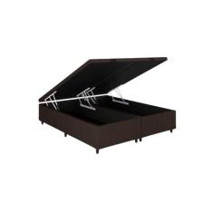 Base Box Baú King 193x203 Suede - PH&S, Marrom