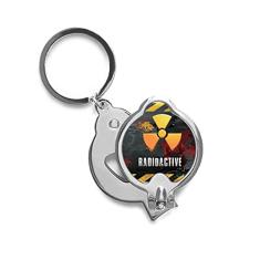 Cortador de unhas com logotipo, substâncias radioativas de aviso, tesoura de aço inoxidável