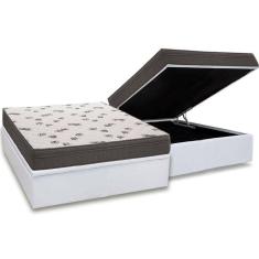 Cama Box Baú Casal: Colchão Espuma D45 Ortobom Light + Base CRC Courano White(138x188)