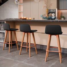 Banqueta Baixa Linea Aço Cobre Assento Preto