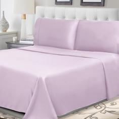 Superior Jogo de cama percal de algodão 300 fios, liso, macio, sedoso, lençóis refrescantes, básicos, lençóis respiráveis, 1 lençol elástico com elástico alto, 1 lençol de cima, 1 fronha, solteiro,