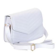 Bolsa Casual Detalhe em Bordado com Alça Transversal Fixa com Fecho Pr