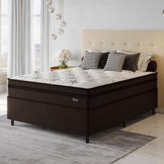 Conjunto Cama Box Casal Zoe Com Molas Ensacadas 138 x 188 x 65 Yescasa