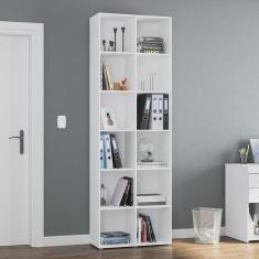 Estante para Livros com 12 Nichos Caracol Politorno Branco