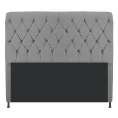 Cabeceira Estofada Cristal 140cm Casal Cinza