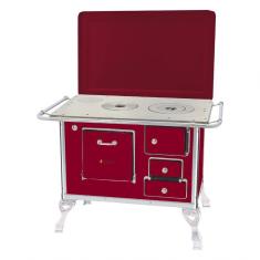 Fogão A Lenha Tradicional Venâncio 01 Com Tampa Vermelho Intenso 1etvr