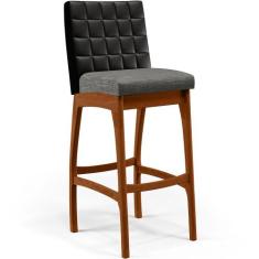 Banqueta Alta Cozinha Sala De Jantar Fixa Mila L02 material sintético 