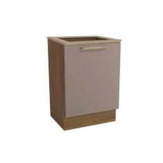 Balcão Cozinha p/Cooktop Botanic M629 top 1 Porta c/Tampo 60cm Nogueir