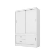 Guarda Roupa Solteiro 2 Portas Estilo II 22520 Branco Rosa Flex Demóbi