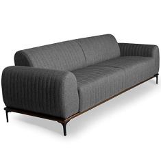 Sofá 2 Lugares Para Sala de Estar Molino 150 cm D02 Linho Cinza C-416 - Lyam Decor