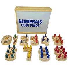 Brinquedos Educativos - Numerais Com Pinos 54 Peças