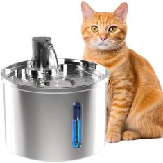 Fonte De Água Pet Aço Inoxidável 304 Bebedouro Gato E Cachorro 3.2L Ti