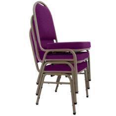 03 Cadeiras Para Hotel E Auditório Linha Hotel Roxo