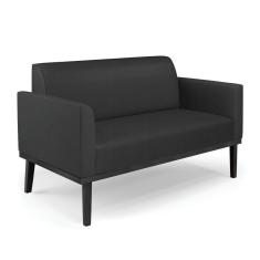 Sofá Namoradeira Base De Madeira Fixa Preto Marisa Corino D03 - D\`rossi Cor Preto