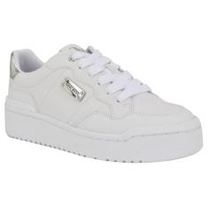 Nine West Tênis feminino Aleno, Branco/Prata 141, 34