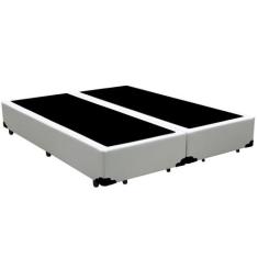 Cama Box Casal Bipartido Extremo Reforçado HomeQueen Sintético Branco 