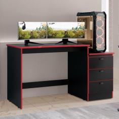 Mesa Gamer Tuboarte 100% em MDF, Preto