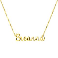 Awegift Colar com nome personalizado, banhado a ouro 18K, joia de presente para madrinha de honra para mulheres, Metal