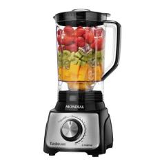 Liquidificador Turbo Mondial Preto e Inox 1100W L-1100 BI, Preto, 110V