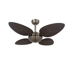 Ventilador De Teto Bronze 4 Pás Volare Office Petalo Palmae Tabaco 127v Volare Volare 110v Bronze