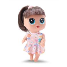 Boneca Bebe 16cm Com Cabelos Castanhos Bambola - 820