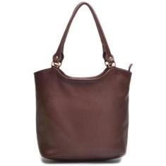 Bolsa Feminina de Ombro Forrada Couro 1002-Feminino