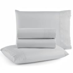 Jogo de Cama Lençol Casal Micro Percal 300 fios com 4 Peças Premium - BF Colchões