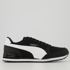 Tênis Puma ST Runner V2 SN Preto e Branco-Masculino