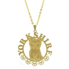 Gargantilha Horus Import Yorkishare Banhada Ouro Amarelo 18 K 1060176