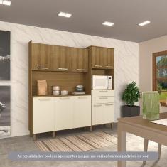 Cozinha Compacta 200cm 10 Portas e 2 Gavetas com Tampo 355 Luciane Móveis