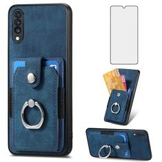 Asuwish Capa de telefone para Samsung Galaxy A70 Capa carteira com protetor de tela de vidro temperado e suporte de anel fino suporte para cartão de crédito acessórios de celular de couro A70S A 70