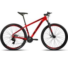 Bicicleta Aro 29 Alfameq Half Freio A Disco Bike 24 Marchas, Vermelho,