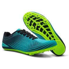 RUNIC Tênis de atletismo masculino feminino infantil – Tênis profissional de corrida para corrida, salto, treinamento ao ar livre – 7 pontas de unhas com pontas extras e chave inglesa, unissex, Azul