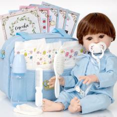 Bebe Reborn Realista Menino Corpo Vinil Siliconado + Enxoval