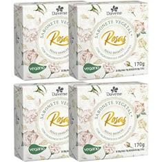 4UN Sabonete Vegetal Rosas Brancas 170G Davene