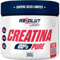 Absolut Nutrition, Creatina em pó monohidratada, 100% pura, sem sabor, importada, 300 gramas