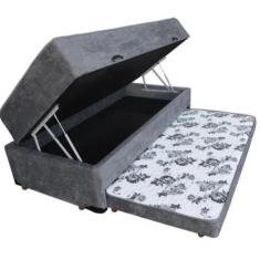 Cama Box Baú Solteiro Conjugado Espuma com Cama Auxiliar Bicama 3 em 1