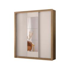 Guarda Roupa Casal 3 Portas Vero c/ Espelho 32270 Amêndola Touch / Off