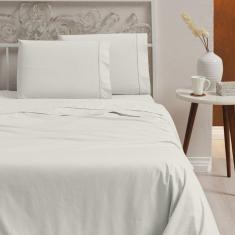 Jogo Lençol Casal 4 Peças 100% Algodão 400 Fios Palha