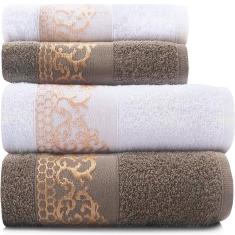 Jogo de Toalhas 4 Peças Banhão Gigante + Rosto Marcotex 100% Algodão - Siena